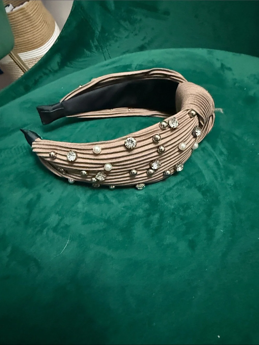 Embellished Padded Headband - Neutral - NEVER WORN